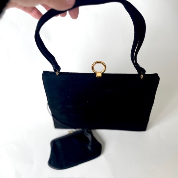 Koret Black Suede Vintage Handbag with Change Purse - Picture 6 of 10